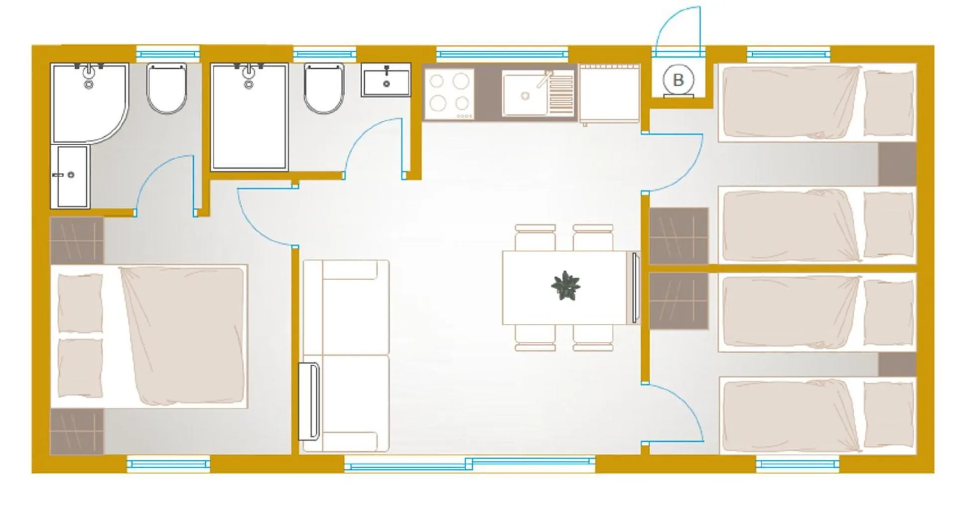 Apartment Premium-Mobilheim Mit 3 Schlafzimmern Auf Dem Campingplatz Ugljan Resort Croatia